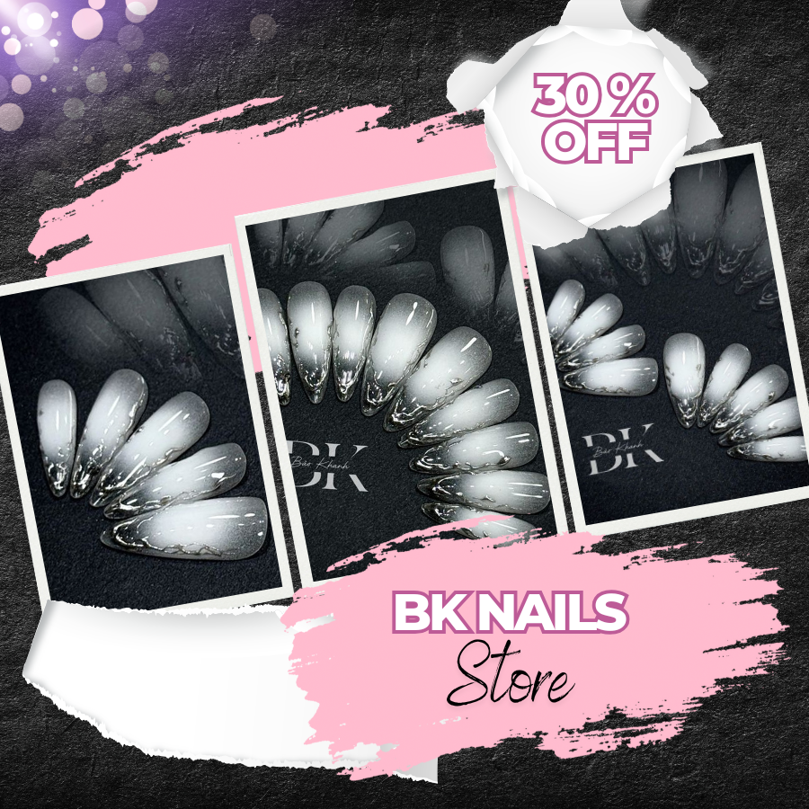 Handmade Luxury Ombre Stiletto Press-On Nails – Elegant Gray & White Gradient Nail Art